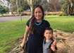 Ngan with her son inthe park.